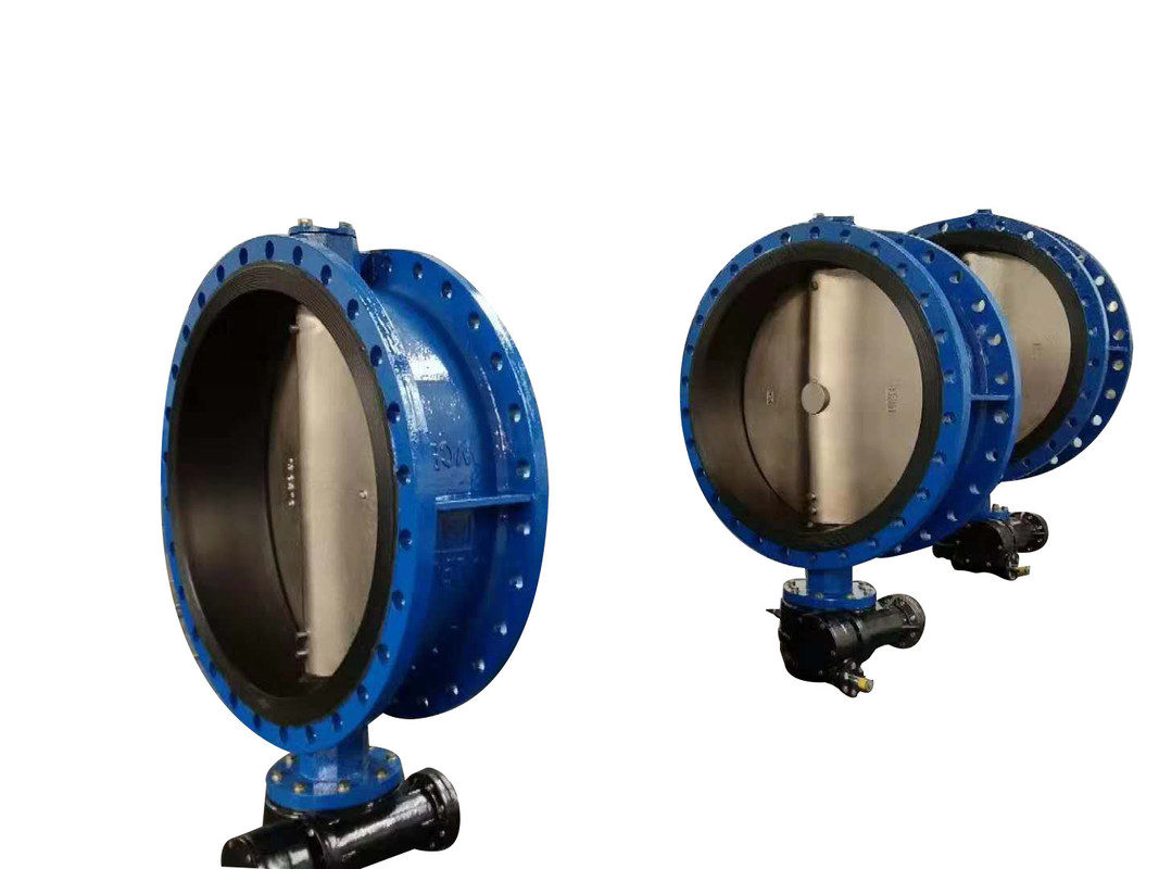 Double Eccentric flanged Butterfly Valve with gearbox and handwheel