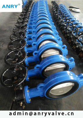 Liquid Wafer Stainless Steel Butterfly Valve EPDM Seats  Casted Iron PN16 SS304 SS316