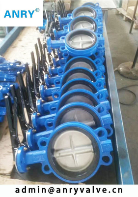 Liquid Wafer Stainless Steel Butterfly Valve EPDM Seats  Casted Iron PN16 SS304 SS316