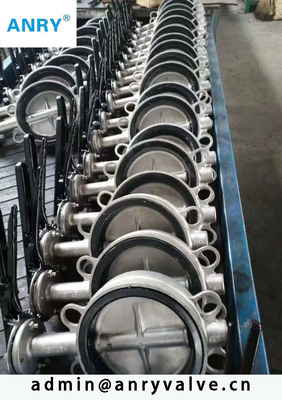 Liquid Wafer Stainless Steel Butterfly Valve EPDM Seats  Casted Iron PN16 SS304 SS316