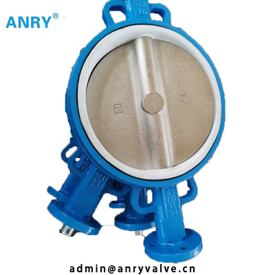 Soft Sealing  Worm Gear  ductile iron Body PTFE lined  Wafer PN16 Butterfly Valve