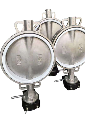150LB Fluorine Rubber Wafer Style Butterfly Valve Low Pressure