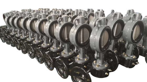 150LB Fluorine Rubber Wafer Style Butterfly Valve Low Pressure