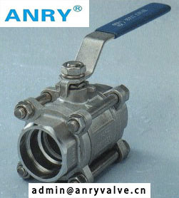 3PCS BSP NPT Nipple Threaded CF8M Body Reinforced Ptfe Valve