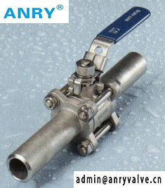 3PCS BSP NPT Nipple Threaded CF8M Body Reinforced Ptfe Valve