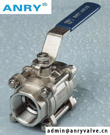 3PCS BSP NPT Nipple Threaded CF8M Body Reinforced Ptfe Valve