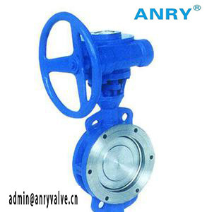 PN16 Double Eccentric Stainless Steel Butterfly Valve  With Gearbox
