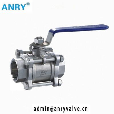 1 Inch 3 Piece Socket Weld NPT BSP CF8 CF8M SS316 Body PTFE RPTFE PEEK Seat Liquid  Ball Valve